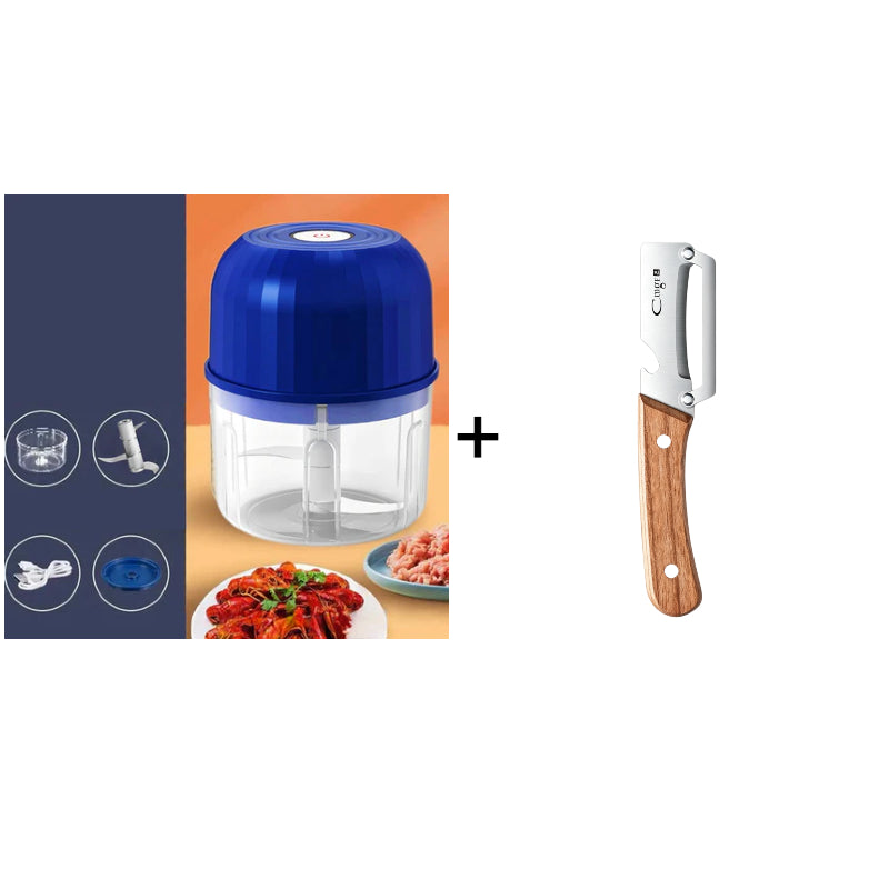 💥 Bežični mini nož za hranu - punjenje putem USB-a, oštrice od nehrđajućeg čelika s jednim dodirom ✨