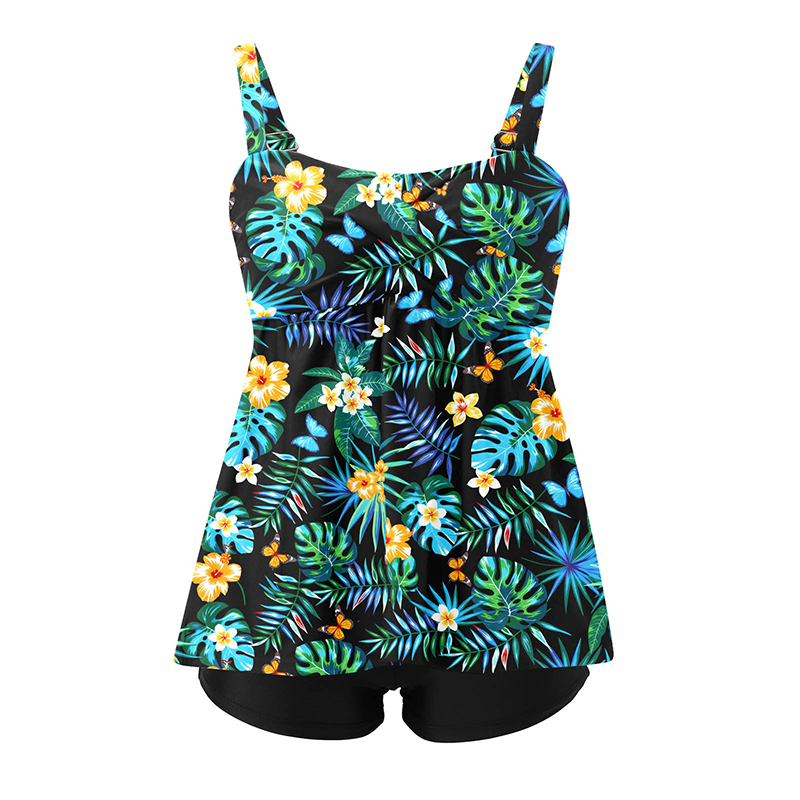 🌊👙 Ženski tankini top sa širokim naramenicama - elegantni kupaći kostim za žene s oblinama | Skriva trbuščić, ističe ljepotu 🌺